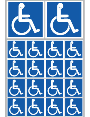 Handicapé moteur (2 fois 10cm & 16 fois 5cm) - Sticker/autocollant
