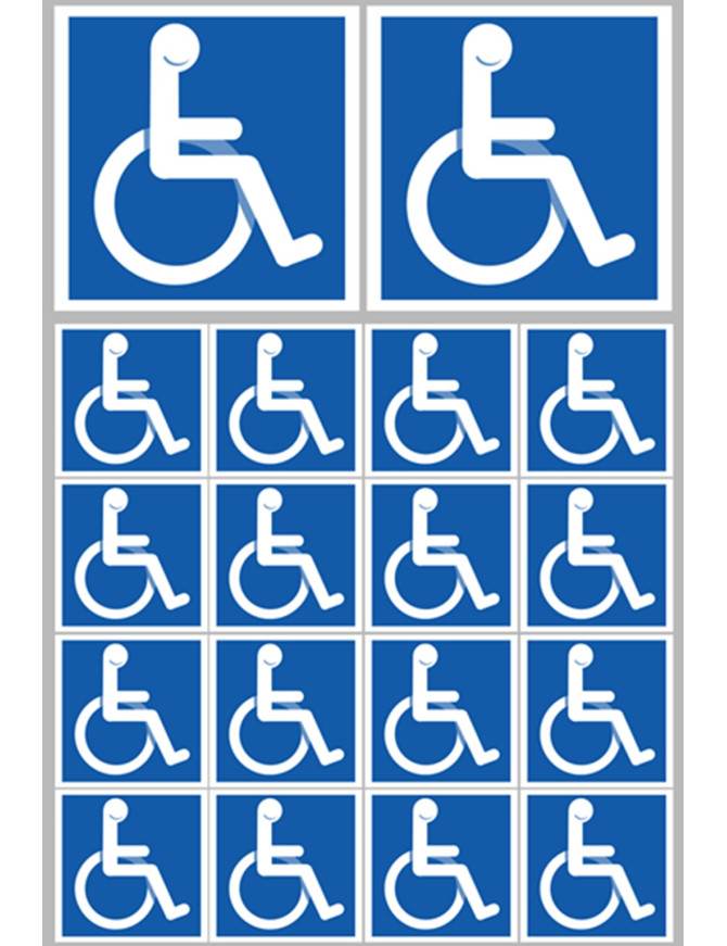 Handicapé moteur (2 fois 10cm & 16 fois 5cm) - Sticker/autocollant