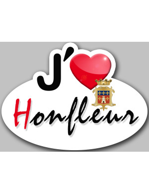 J'aime Honfleur - 5x3.7cm - Sticker/autocollant