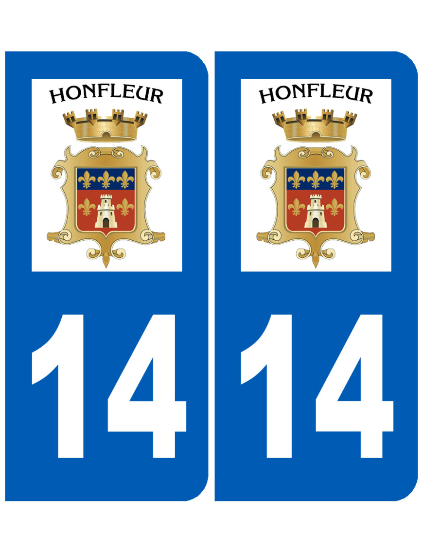 immatriculation 14 Honfleur - Sticker/autocollant