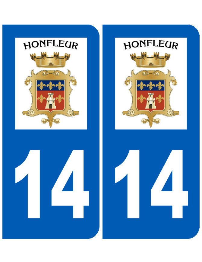 immatriculation 14 Honfleur - Sticker/autocollant