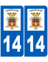 immatriculation 14 Honfleur - Sticker/autocollant