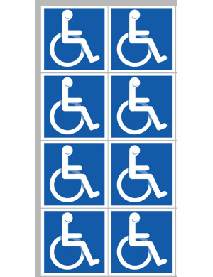 handicapé moteur (8 fois 5cm) - Sticker/autocollant