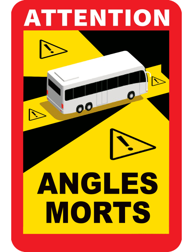 Angles morts car - 17x25cm - Sticker/autocollant