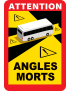 Angles morts car - 17x25cm - Sticker/autocollant