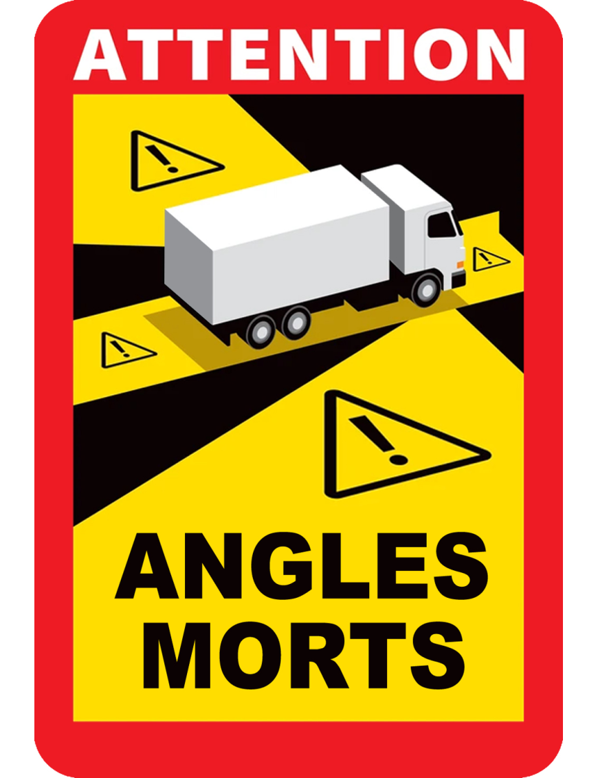 Angles morts poids lourds - 17x25cm - Sticker/autocollant