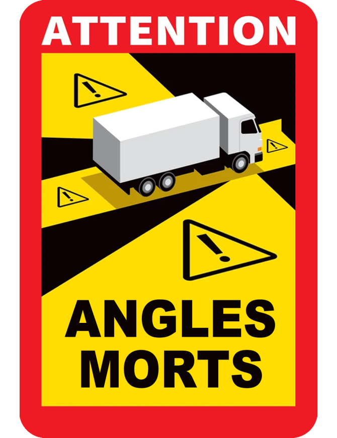 Angles morts poids lourds - 17x25cm - Sticker/autocollant