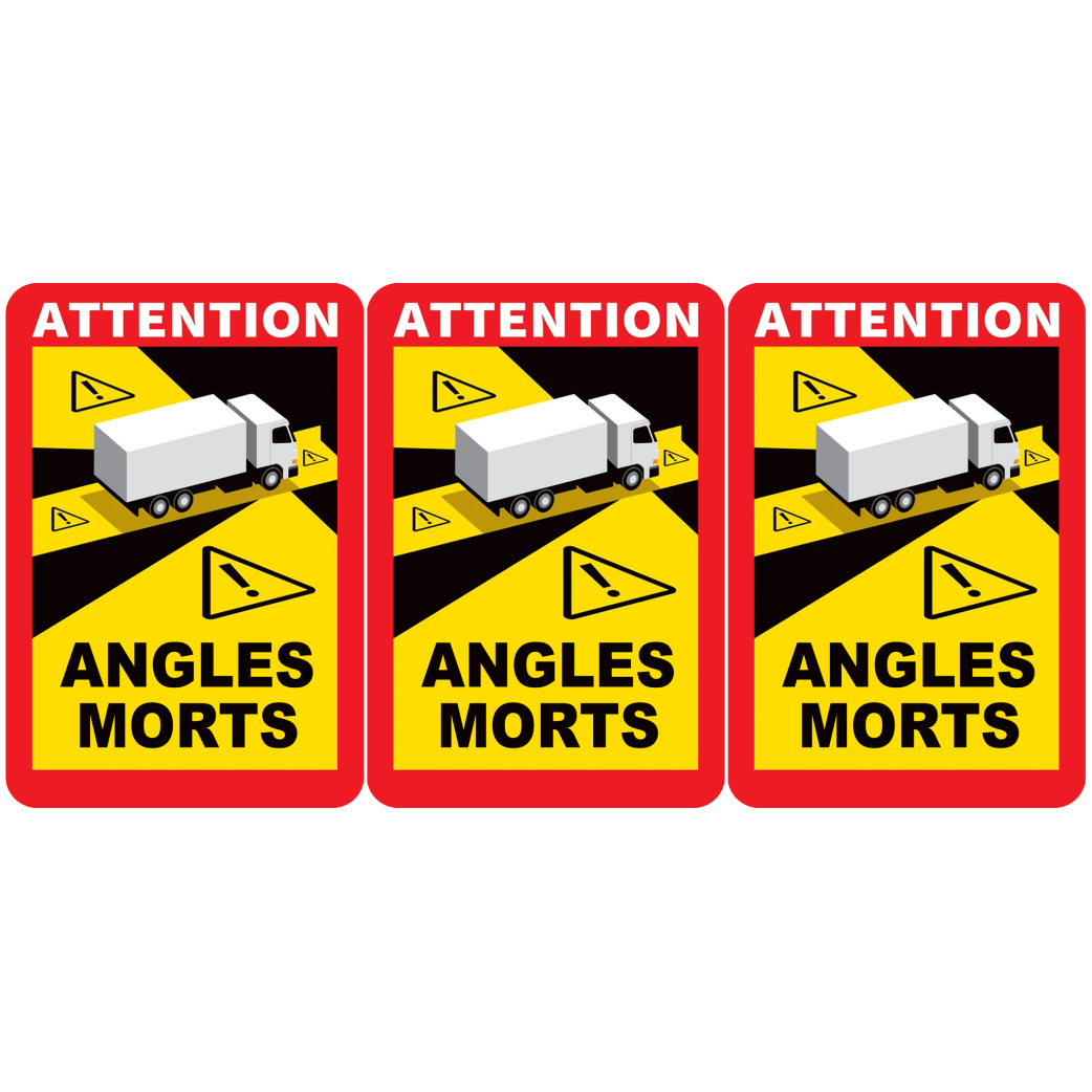Angles morts poids lourds (3 fois 17x25cm) - Sticker/autocollant