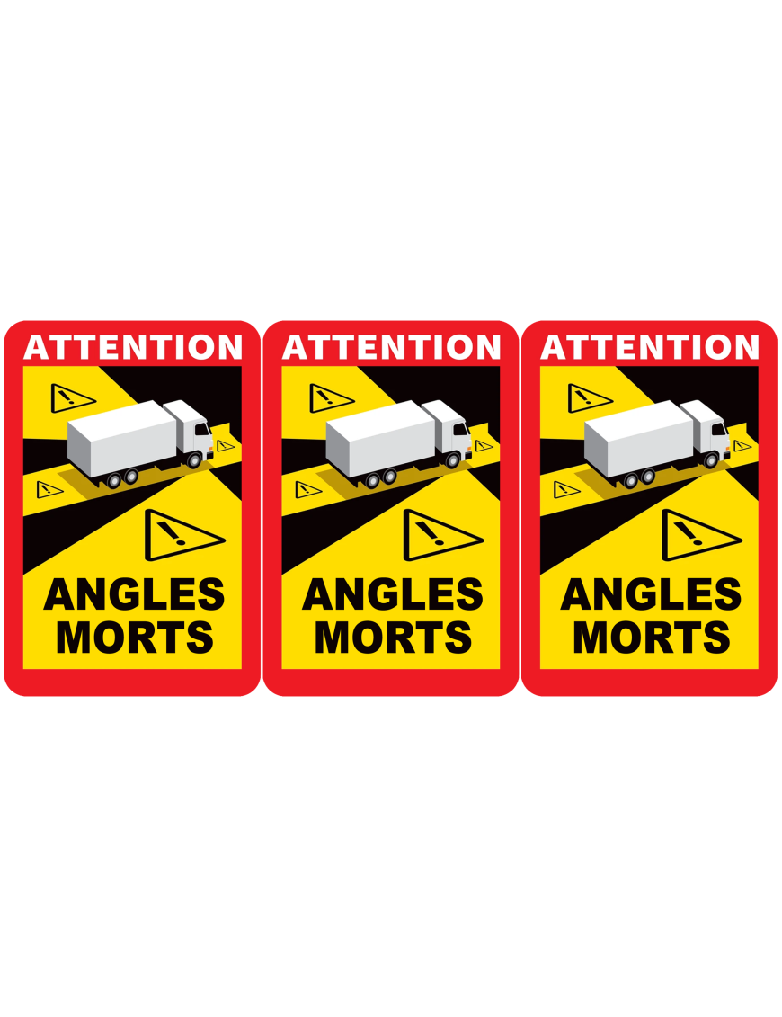 Angles morts poids lourds (3 fois 17x25cm) - Sticker/autocollant Angles morts poids lourds (3 fois 17x25cm) - Sticker/autocollant
