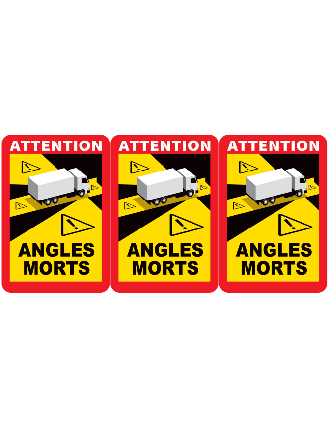 Angles morts poids lourds (3 fois 17x25cm) - Sticker/autocollant