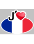 J'aime la France - 15x11cm - Sticker/autocollant
