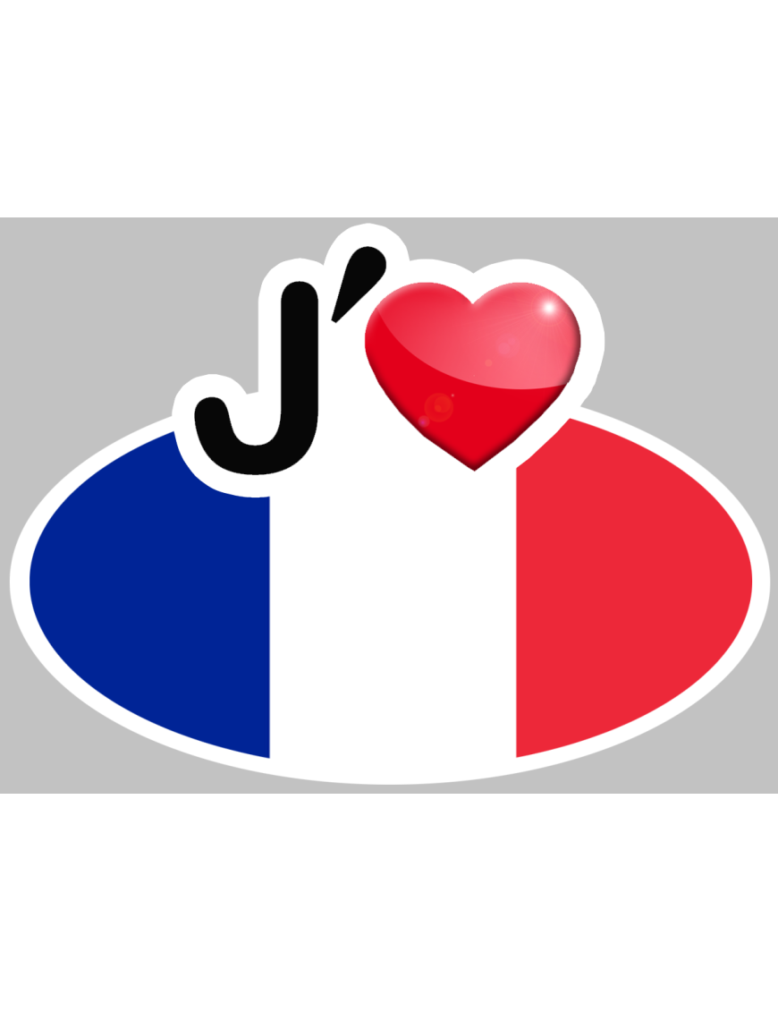 J'aime la France - 5x3.7cm - Sticker/autocollant