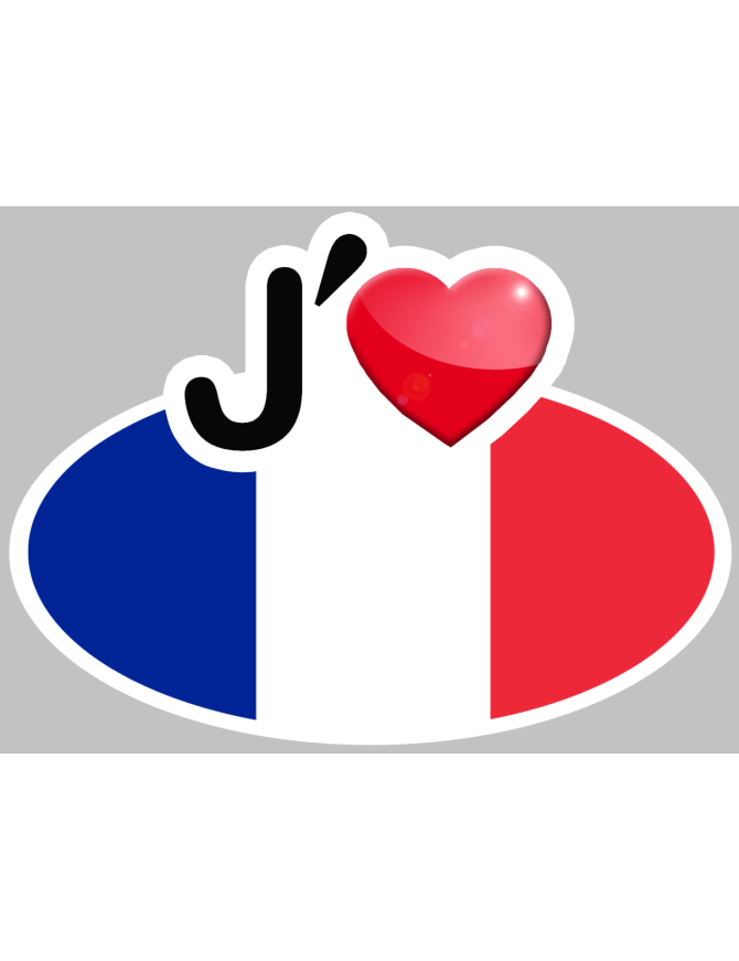 J'aime la France - 5x3.7cm - Sticker/autocollant