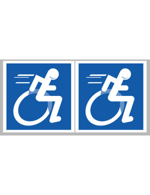 handisport Sport adapté fauteuil - 2 stickers de 10cm - Sticker/autoc