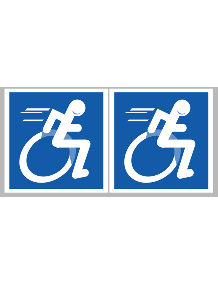 handisport Sport adapté fauteuil - 2 stickers de 10cm - Sticker/autoc
