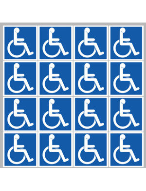 handicape moteur - 16 stickers de 5cm - Sticker/autocollant