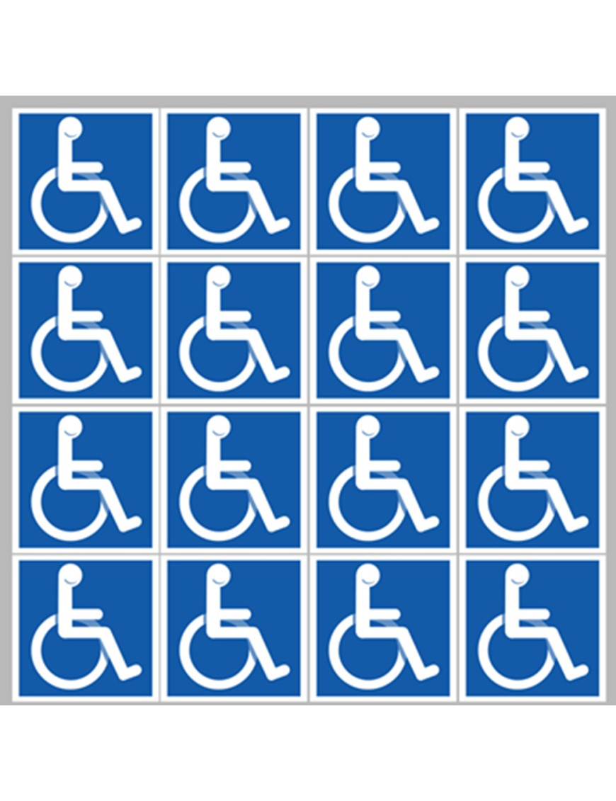 Handicapé moteur (16 fois de 5cm) - Sticker/autocollant Handicapé moteur (16 fois de 5cm) - Sticker/autocollant