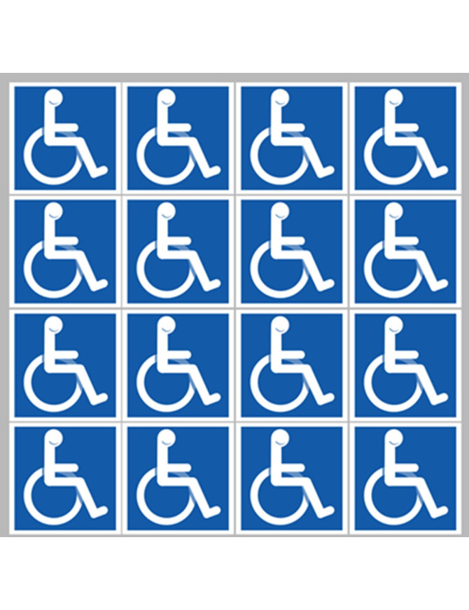 handicape moteur - 16 stickers de 5cm - Sticker/autocollant