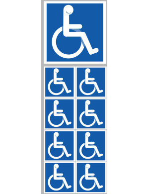 handicape moteur - 1 sticker 10cm / 8 stickers 5cm - Sticker/autocolla