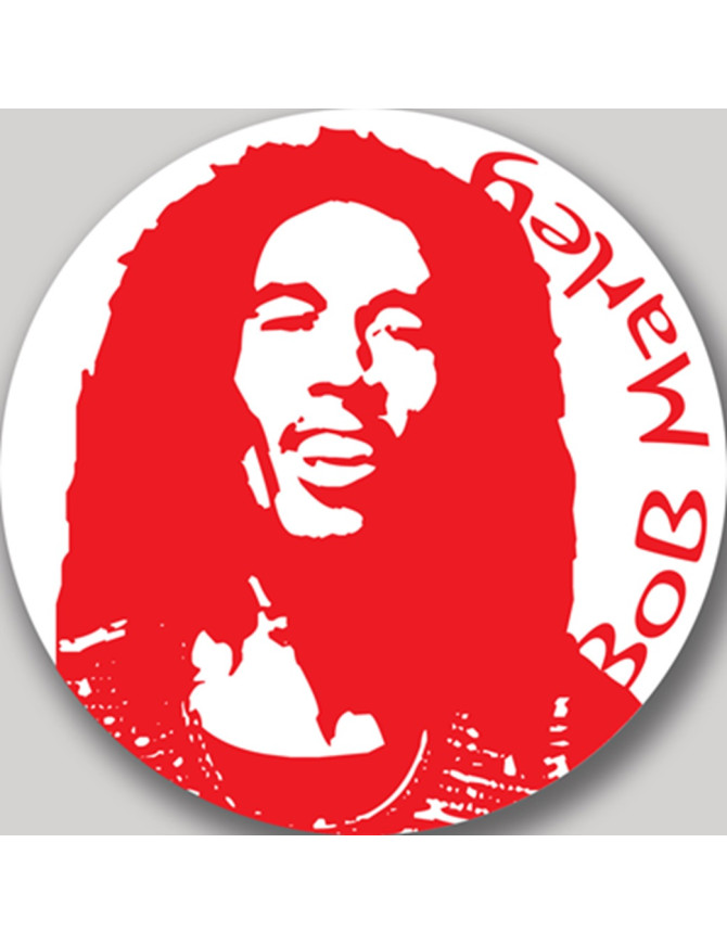 Bob Marley rond (20x20cm) - Sticker/autocollant