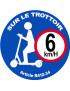 Trottinette trottoir 6 KmH - 5cm - Sticker/autocollant