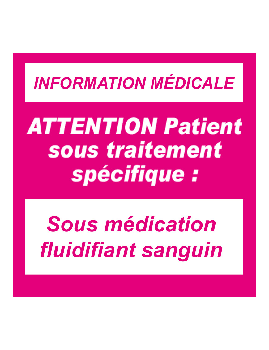 Sous fluidifiant sanguin (5x5cm) - Sticker/autocollant Sous fluidifiant sanguin (5x5cm) - Sticker/autocollant