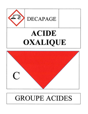 Acide oxalique (14,5x21cm) - sticker / autocollant