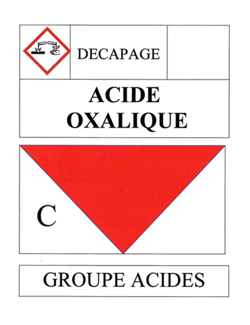 Acide oxalique (14,5x21cm) - sticker / autocollant