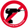 Attention ne pas percer - 15x15cm - Sticker/autocollant