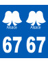 immatriculation 67 (Bas-Rhin) coiffe - Sticker/autocollant