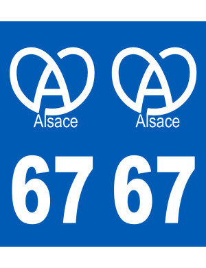 immatriculation 67 (Bas-Rhin) Alsace - Sticker/autocollant