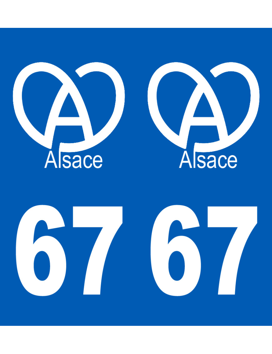 immatriculation 67 (Bas-Rhin) Alsace - Sticker/autocollant