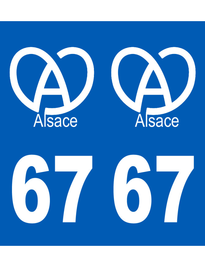 immatriculation 67 (Bas-Rhin) Alsace - Sticker/autocollant
