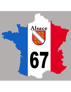 67 France Alsace - 15x15cm - Sticker/autocollant