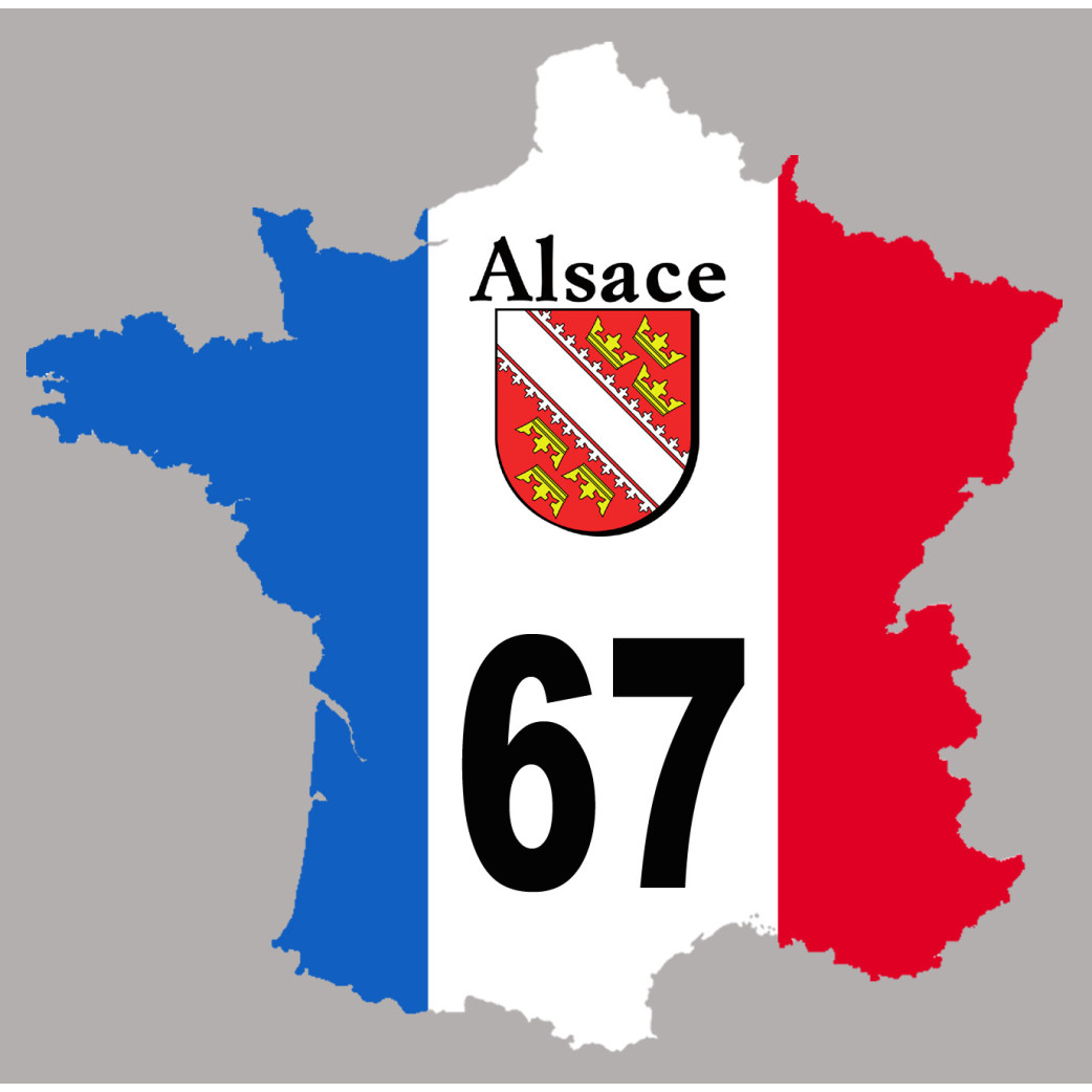 67 France Alsace - 10x10cm - Sticker/autocollant
