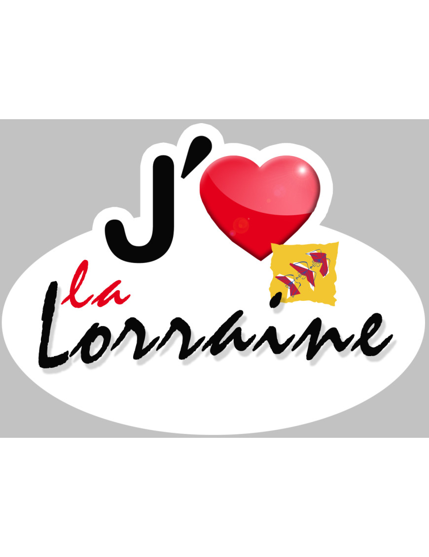 j'aime la lorraine - 5x3.7cm - Sticker/autocollant