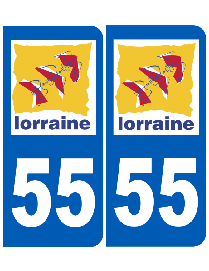 immatriculation 55 Lorraine - Sticker/autocollant