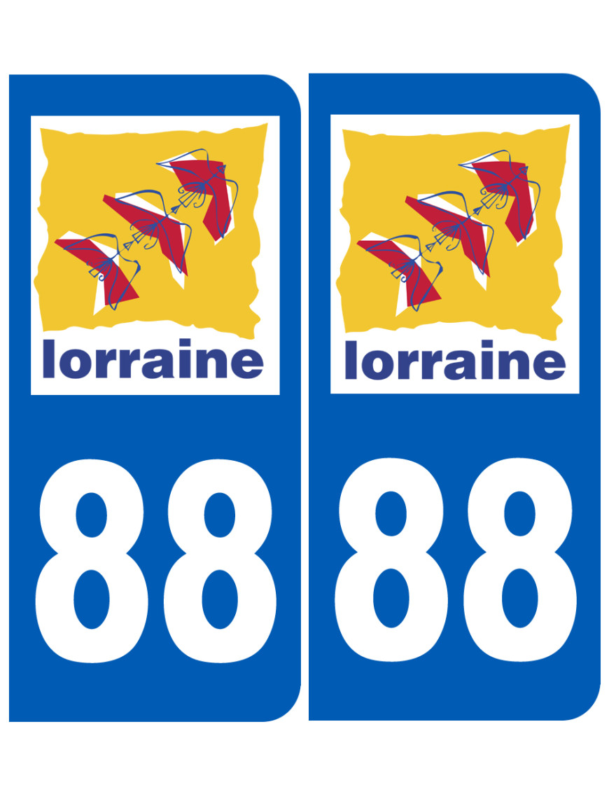 immatriculation 88 Lorraine - Sticker/autocollant