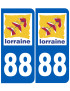immatriculation 88 Lorraine - Sticker/autocollant