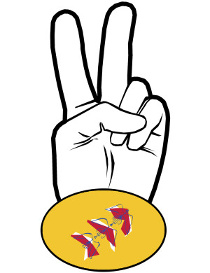 salut de motard Lorraine - 15x7,2cm - Sticker/autocollant