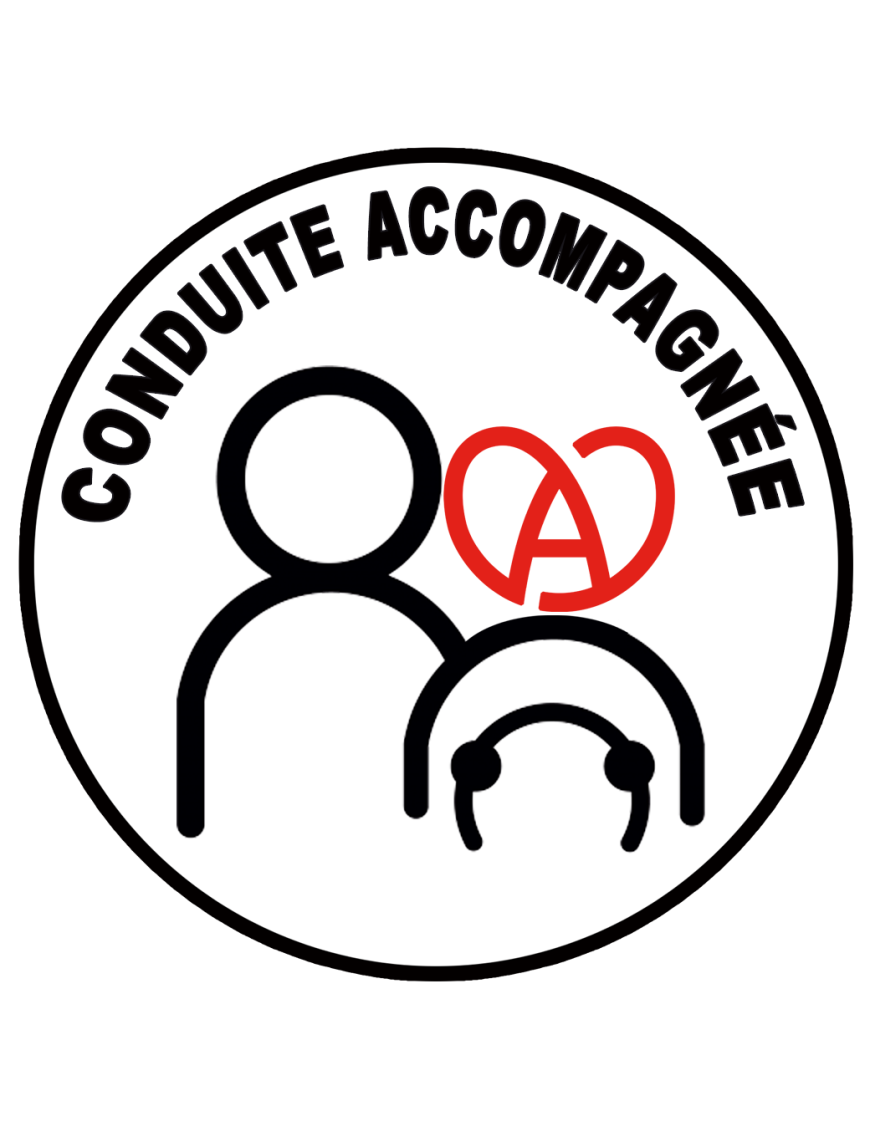 Conduite accompagnée Alsacien-Alsacienne (15cm) - Sticker/autocollant Conduite accompagnée Alsacien-Alsacienne (15cm) - Sticker/autocollant