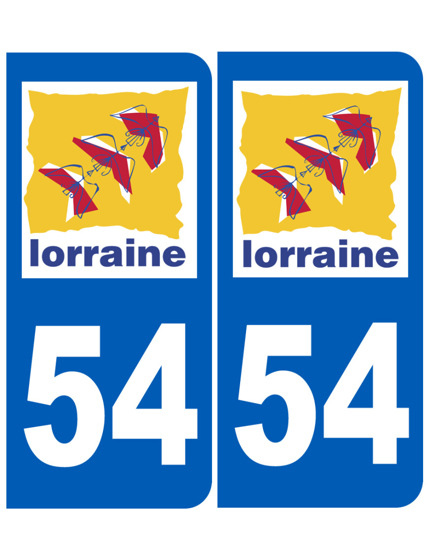 immatriculation 54 Lorraine - Sticker/autocollant