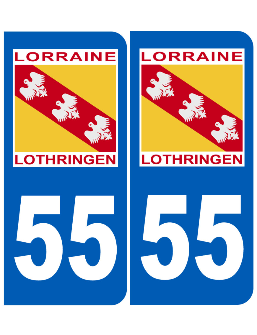 immatriculation 55 Lothringen Lorraine - Sticker/autocollant