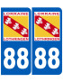 immatriculation 88 Lothringen Lorraine - Sticker/autocollant