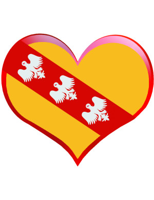Coeur Lorraine Alérions - 11.5x10cm - Sticker/autocollant