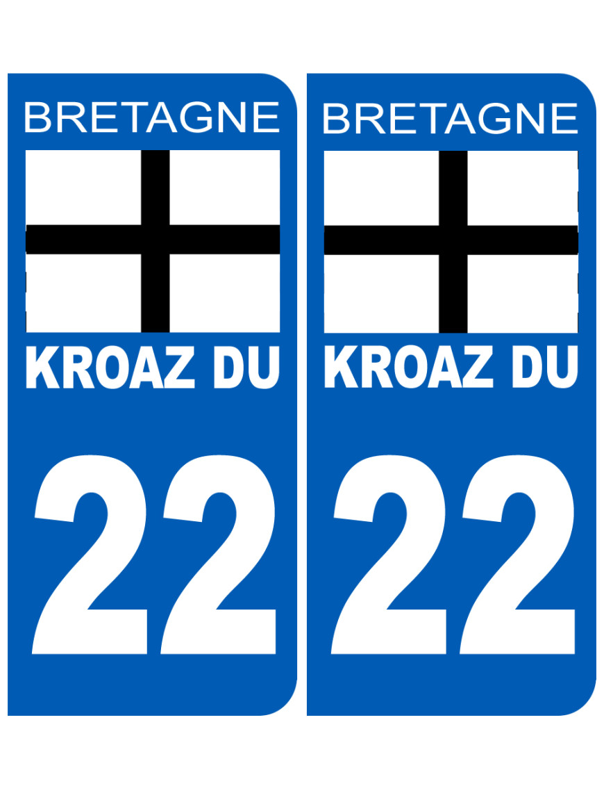 Immatriculation 22 Kroaz-Du - Sticker/autocollant