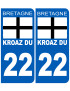 Immatriculation 22 Kroaz-Du - Sticker/autocollant