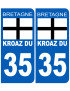 Immatriculation 35 Kroaz-Du - Sticker/autocollant