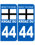Immatriculation 44 Kroaz-Du - Sticker/autocollant