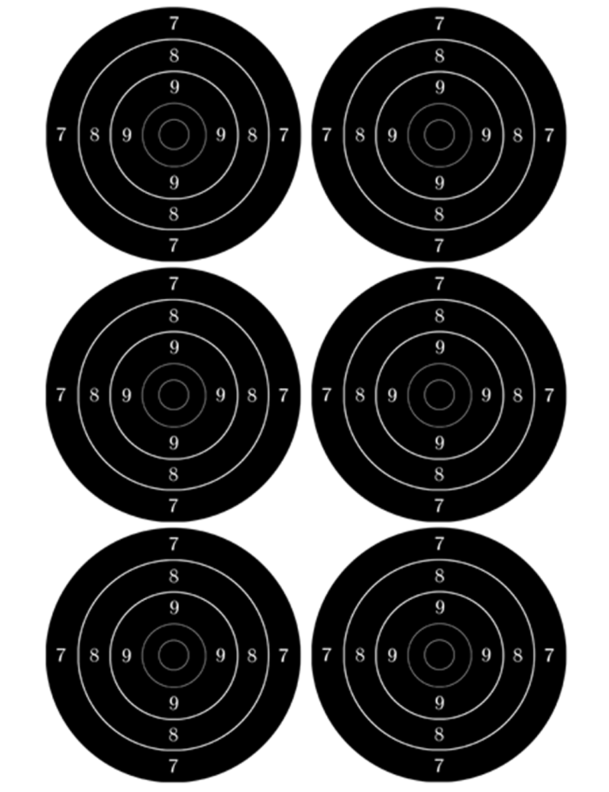 Cible noire 2 (6 fois 10cm) - Sticker/autocollant Cible noire 2 (6 fois 10cm) - Sticker/autocollant